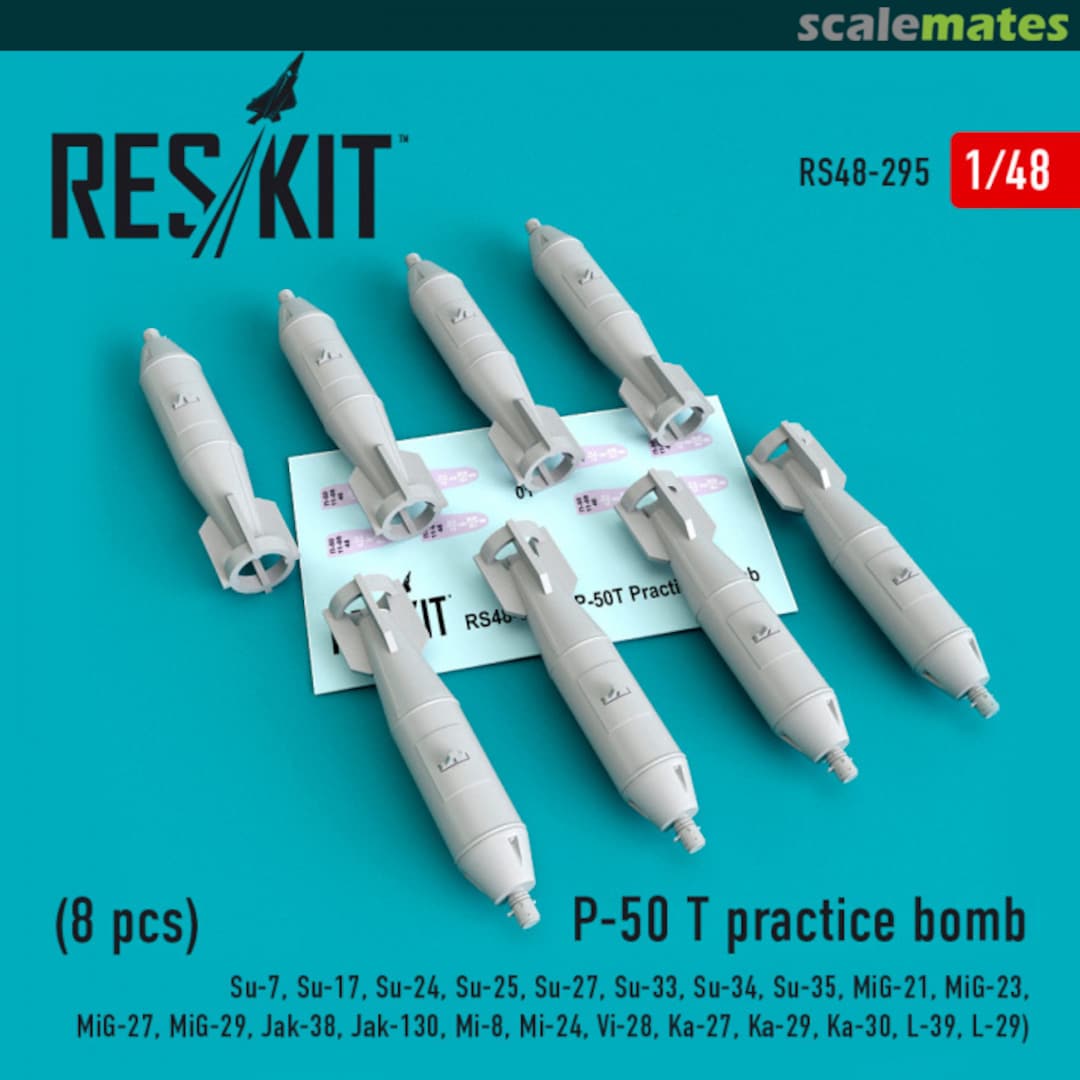 Boxart P-50T practice bomb (8 pcs) RS48-0295 ResKit Boxart P-50T practice bomb (8 pcs) RS48-0295 ResKit