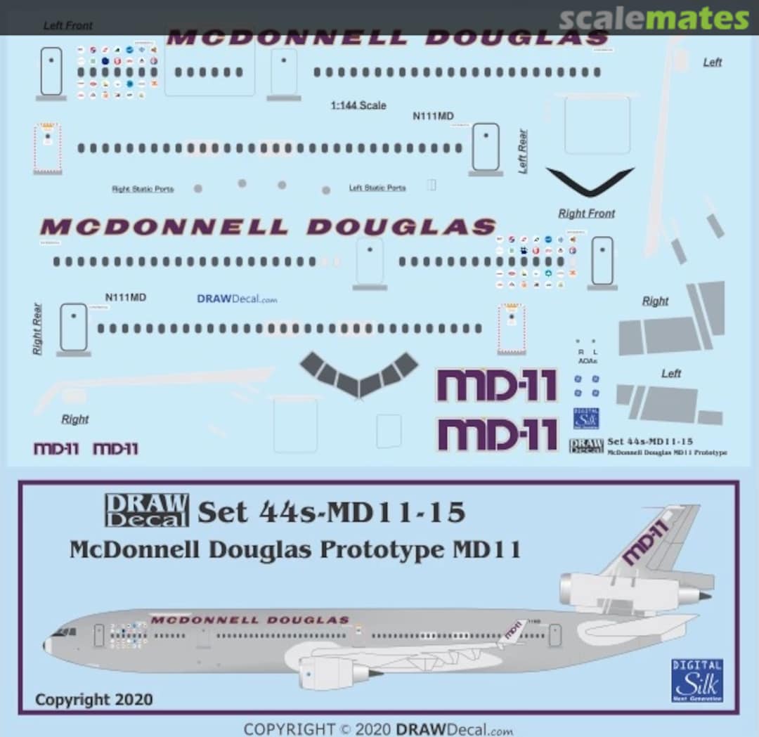 Boxart McDonnell Douglas MD-11 Prototype 44-MD11-15 Draw Decal Boxart McDonnell Douglas MD-11 Prototype 44-MD11-15 Draw Decal