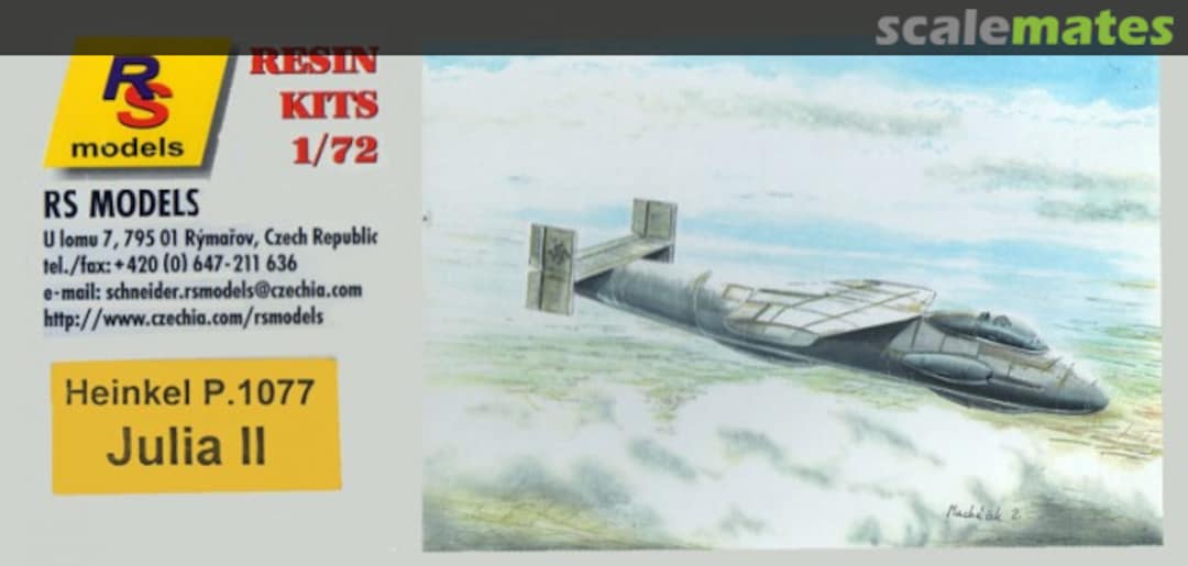 Boxart Heinkel P.1077 Julia II 72013 RS Models Boxart Heinkel P.1077 Julia II 72013 RS Models