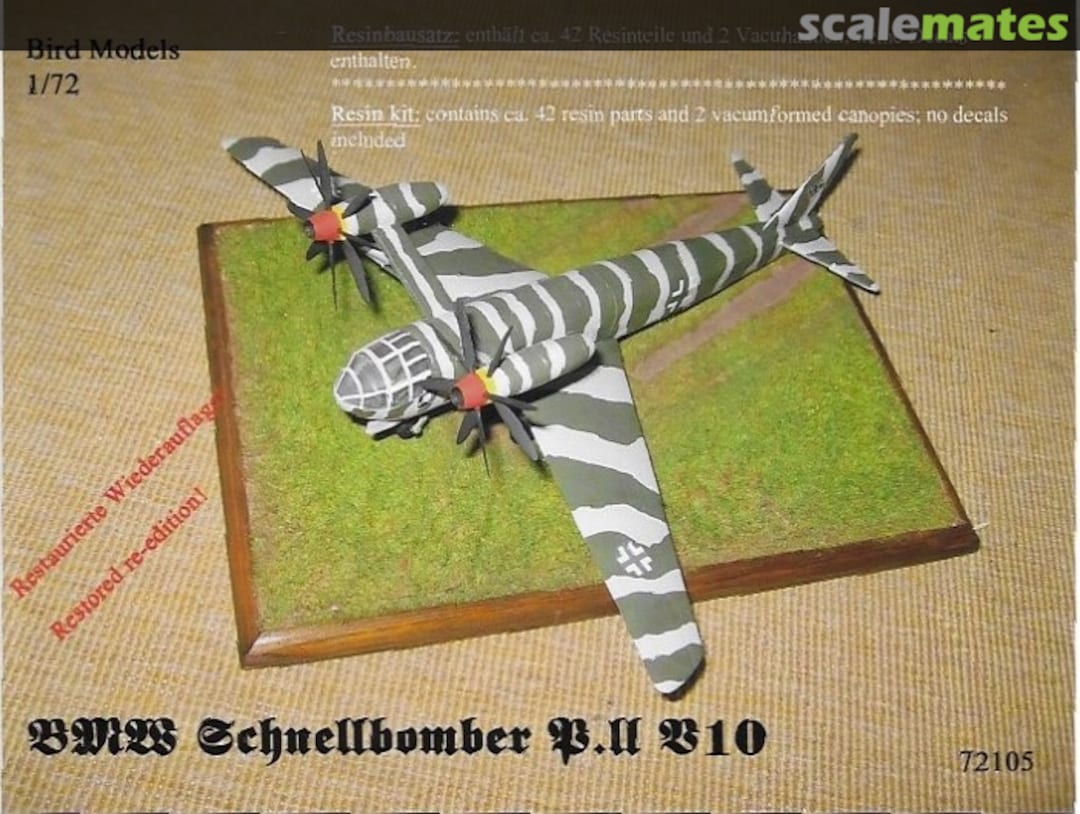 Boxart BMW Schnellbomber P.II B10 72105 Bird Models Boxart BMW Schnellbomber P.II B10 72105 Bird Models