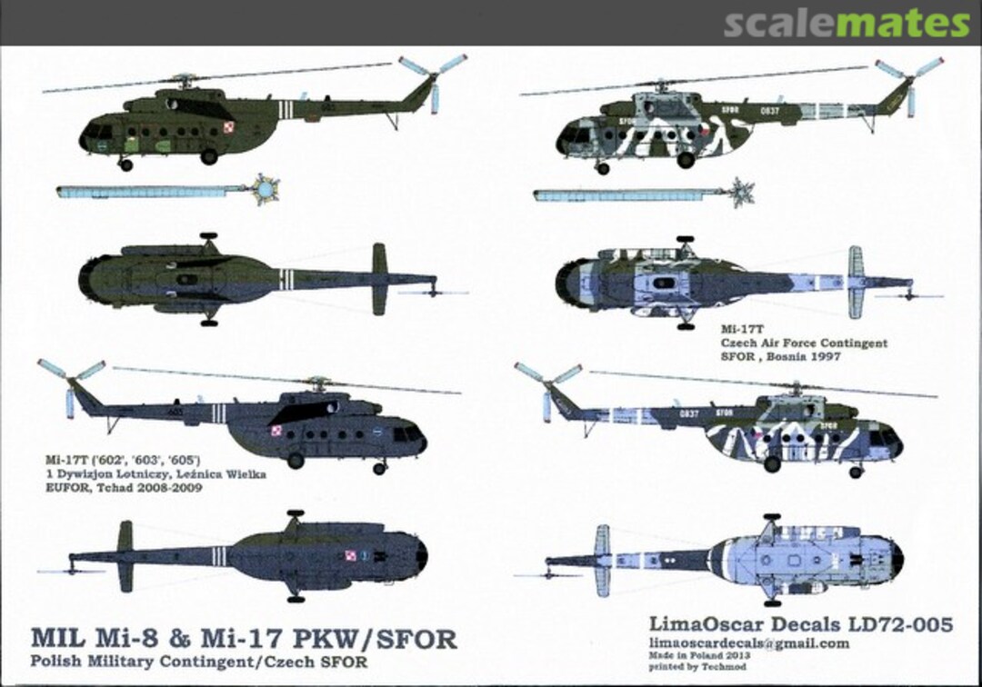 Boxart Mil Mi-8 & Mi-17 PKW/SFOR LD72-005 LimaOscar Decals Boxart Mil Mi-8 & Mi-17 PKW/SFOR LD72-005 LimaOscar Decals