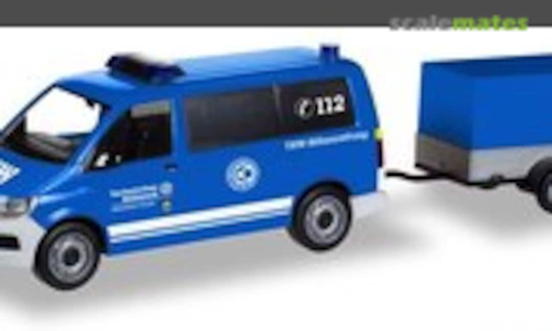 1:87 VW T6 Bus mit Pritschenanhänger &quot;THW Korbach / Höhenrettung&quot; (Herpa 093668)