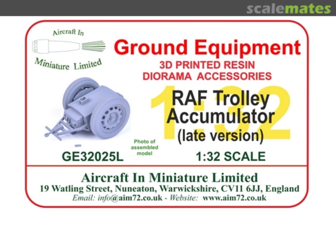 Boxart RAF Trolley Accumulator (Battery Start Cart) GE32025L Aircraft In Miniature Ltd Boxart RAF Trolley Accumulator (Battery Start Cart) GE32025L Aircraft In Miniature Ltd