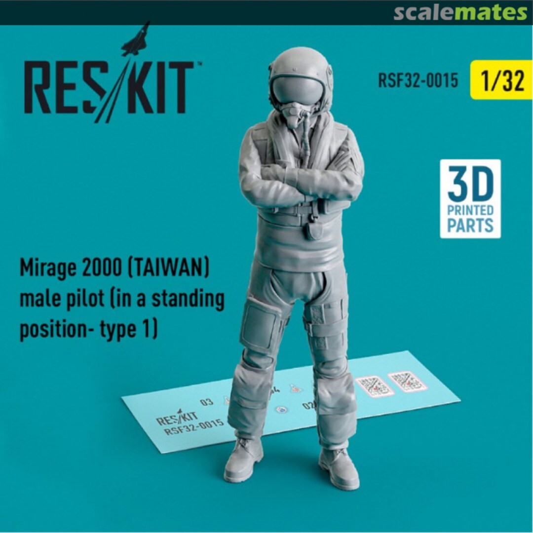 Boxart Mirage 2000 (TAIWAN) male pilot (in a standing position- type 1) (3D Printed) RSF32-0015 ResKit Boxart Mirage 2000 (TAIWAN) male pilot (in a standing position- type 1) (3D Printed) RSF32-0015 ResKit