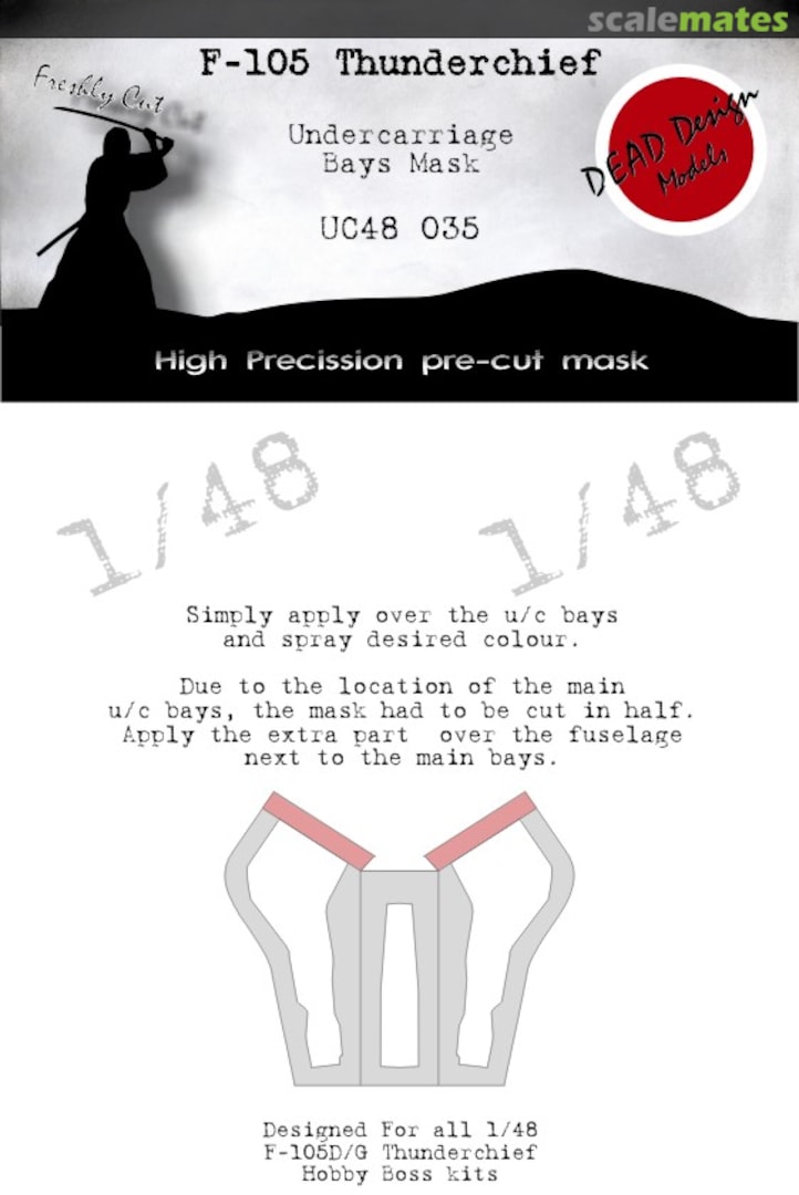 Boxart Republic F-105D/G Thunderchief Undercarriage Bay Paint Masks UC48035 DEAD Design Models Boxart Republic F-105D/G Thunderchief Undercarriage Bay Paint Masks UC48035 DEAD Design Models