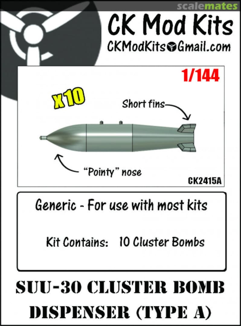 Boxart SUU-30 Cluster Bomb Dispenser (TypeA) CK2415A CK Mod Kits
