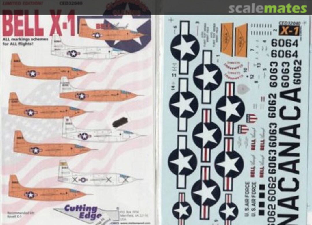Boxart Bell X-1 markings CED32040 Cutting Edge Modelworks Boxart Bell X-1 markings CED32040 Cutting Edge Modelworks