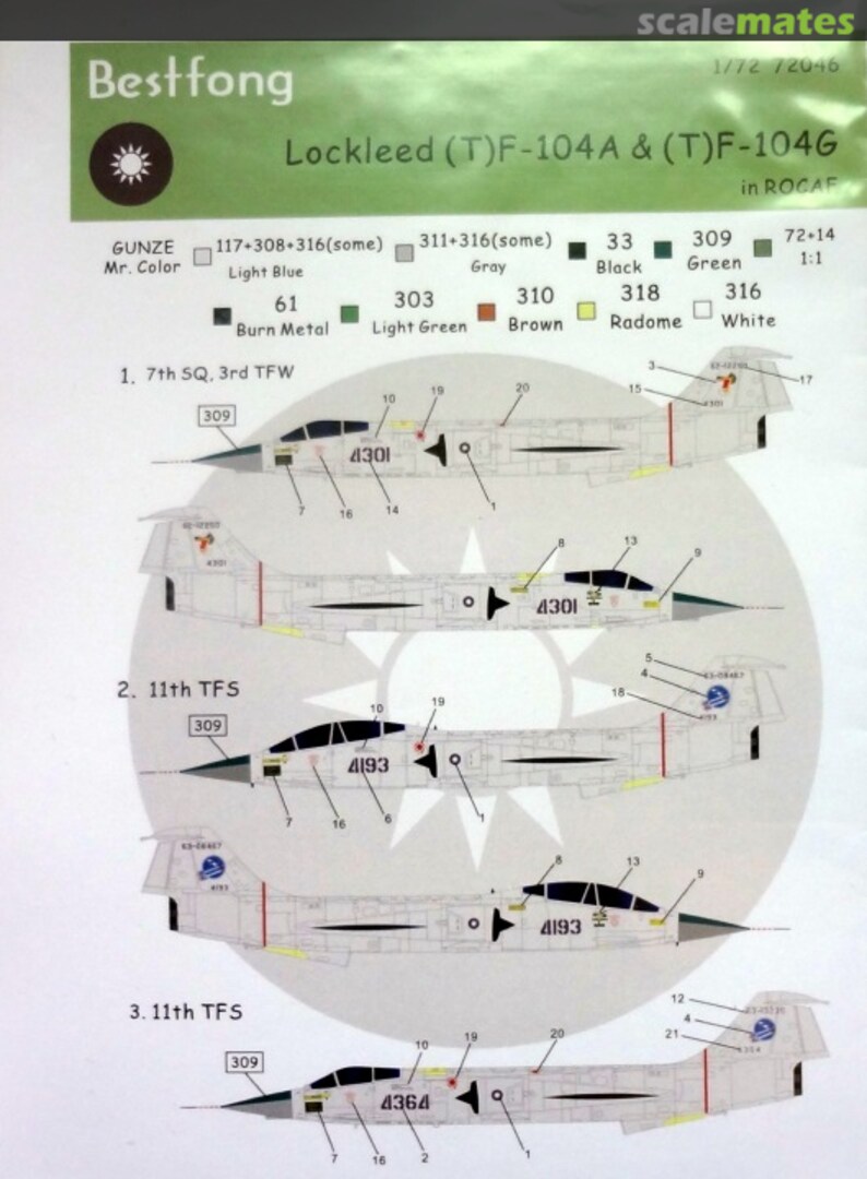 Boxart Lockheed (T)F-104A & (T)F-104G in ROCAF 72046 Bestfong Boxart Lockheed (T)F-104A & (T)F-104G in ROCAF 72046 Bestfong