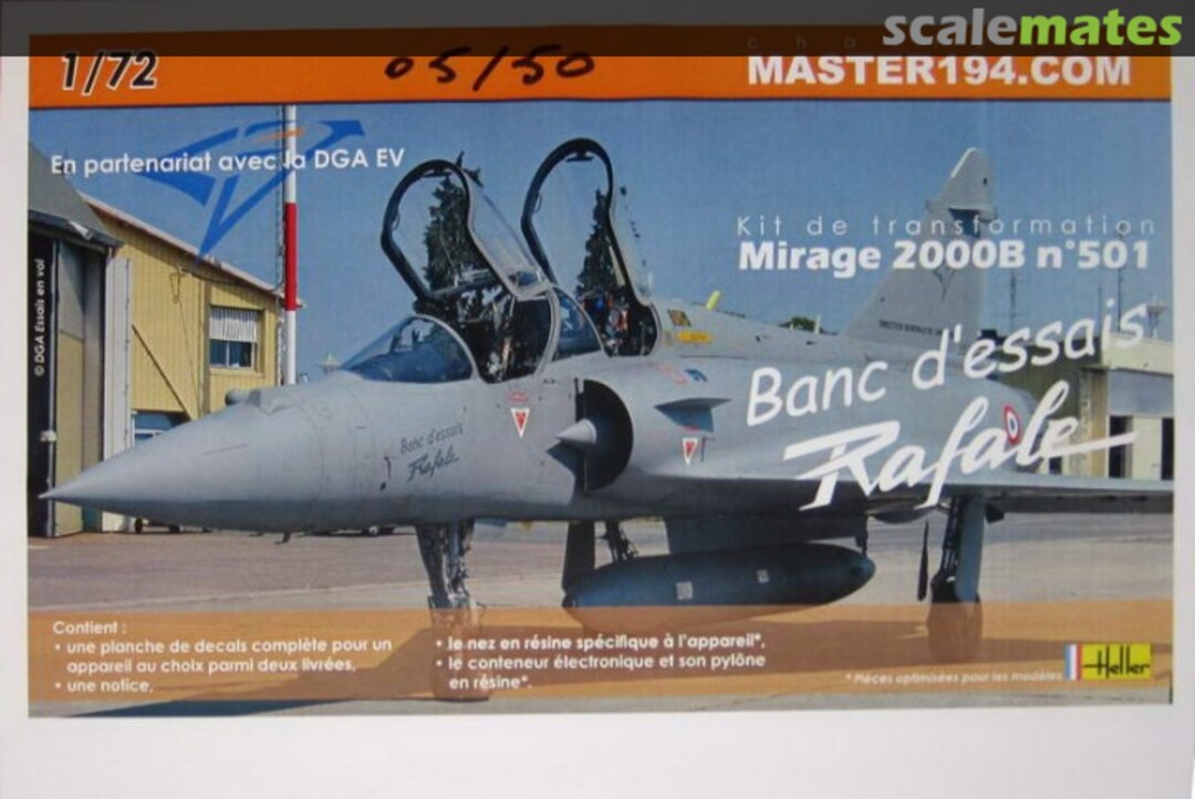 Boxart Kit de transformation Mirage 2000B n°501 Banc d'essais Rafale 001 Master194 Boxart Kit de transformation Mirage 2000B n°501 Banc d'essais Rafale 001 Master194