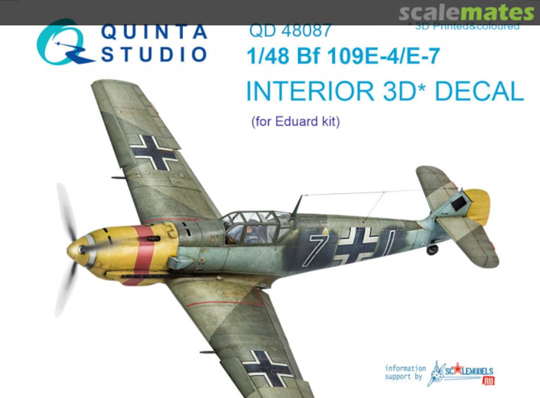 Boxart Bf 109 E-4/E-7 interior 3D decals QD48087 Quinta Studio Boxart Bf 109 E-4/E-7 interior 3D decals QD48087 Quinta Studio