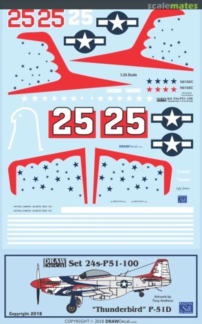Boxart P-51D “Thunderbird” 24-P51-100 Draw Decal Boxart P-51D “Thunderbird” 24-P51-100 Draw Decal