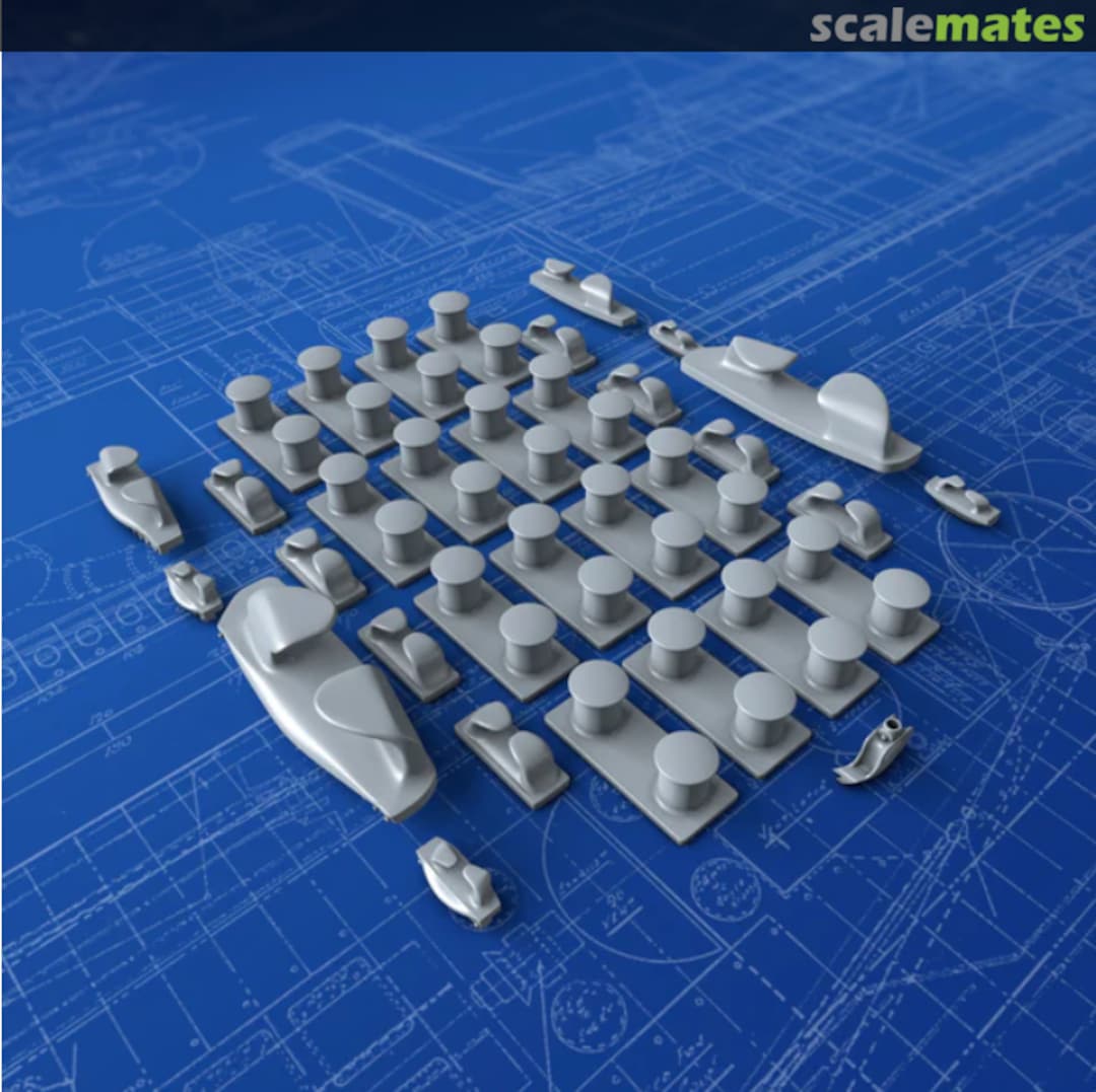 Boxart Bollard & Fairlead Set MM1024P Micro Master Boxart Bollard & Fairlead Set MM1024P Micro Master