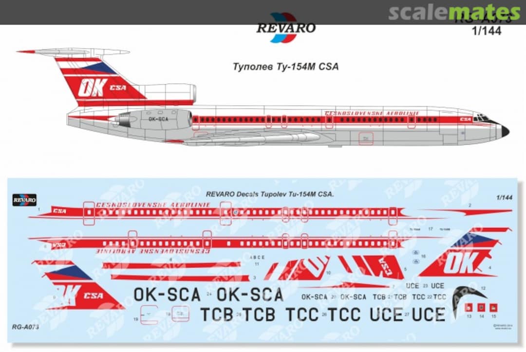 Boxart Tupolev Tu-154M CSA RG-A073 Revaro