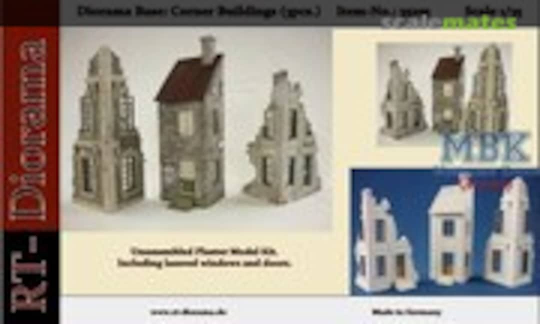 1:35 Corner Buildings (3pcs.) (RT-Diorama 35255) 35255