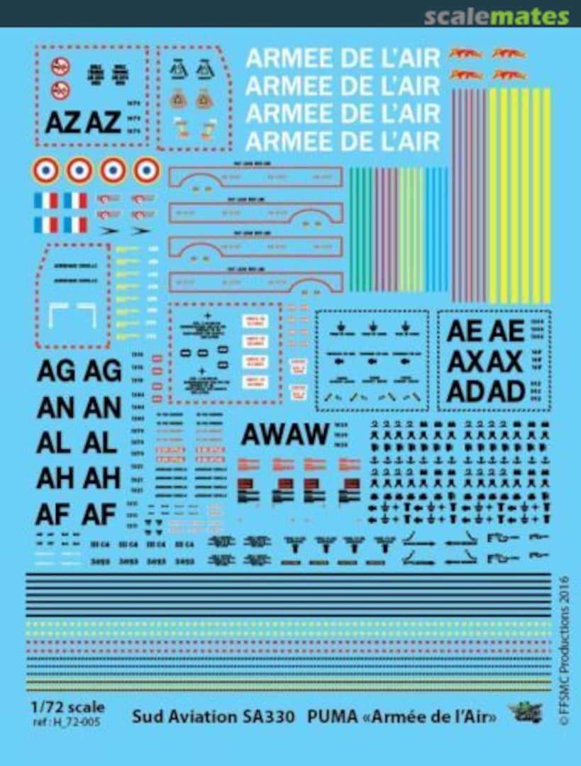 Boxart Sud Aviation SA.330 Puma "Armée de l'air" H_72-005 FFSMC Productions Boxart Sud Aviation SA.330 Puma "Armée de l'air" H_72-005 FFSMC Productions