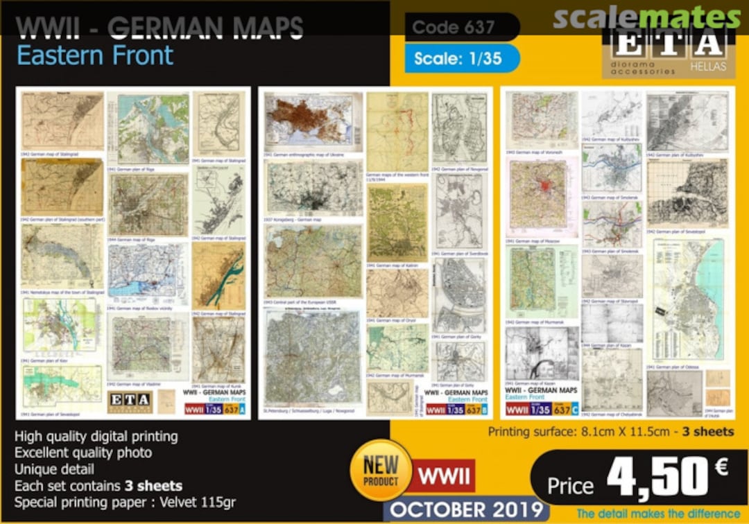 Boxart WW II - German Maps - Eastern Front 637 ETA Diorama Accessories Boxart WW II - German Maps - Eastern Front 637 ETA Diorama Accessories