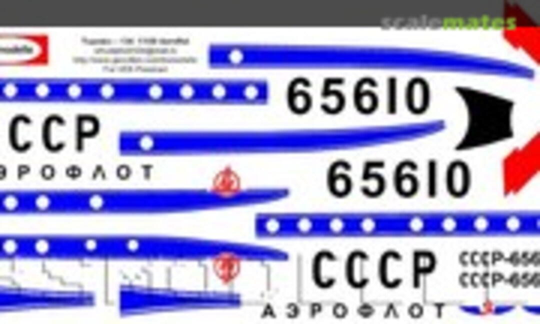 1:100 Tupolev Tu-134 Aeroflot USSR 65610 decals (BSmodelle BSM100054) BSM100054