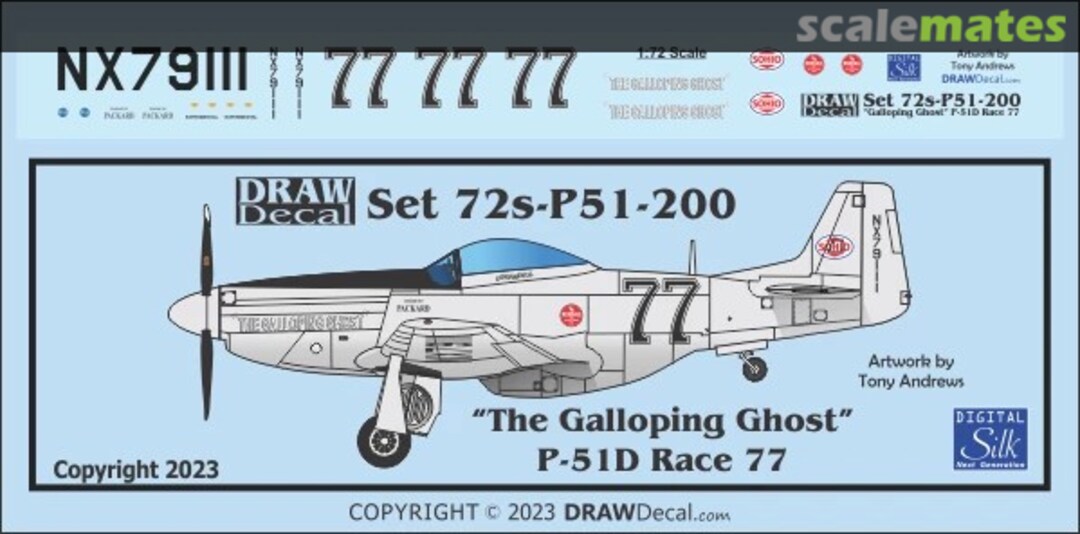 Boxart “The Galloping Ghost” P-51D Race 77 72-P51-200 Draw Decal Boxart “The Galloping Ghost” P-51D Race 77 72-P51-200 Draw Decal