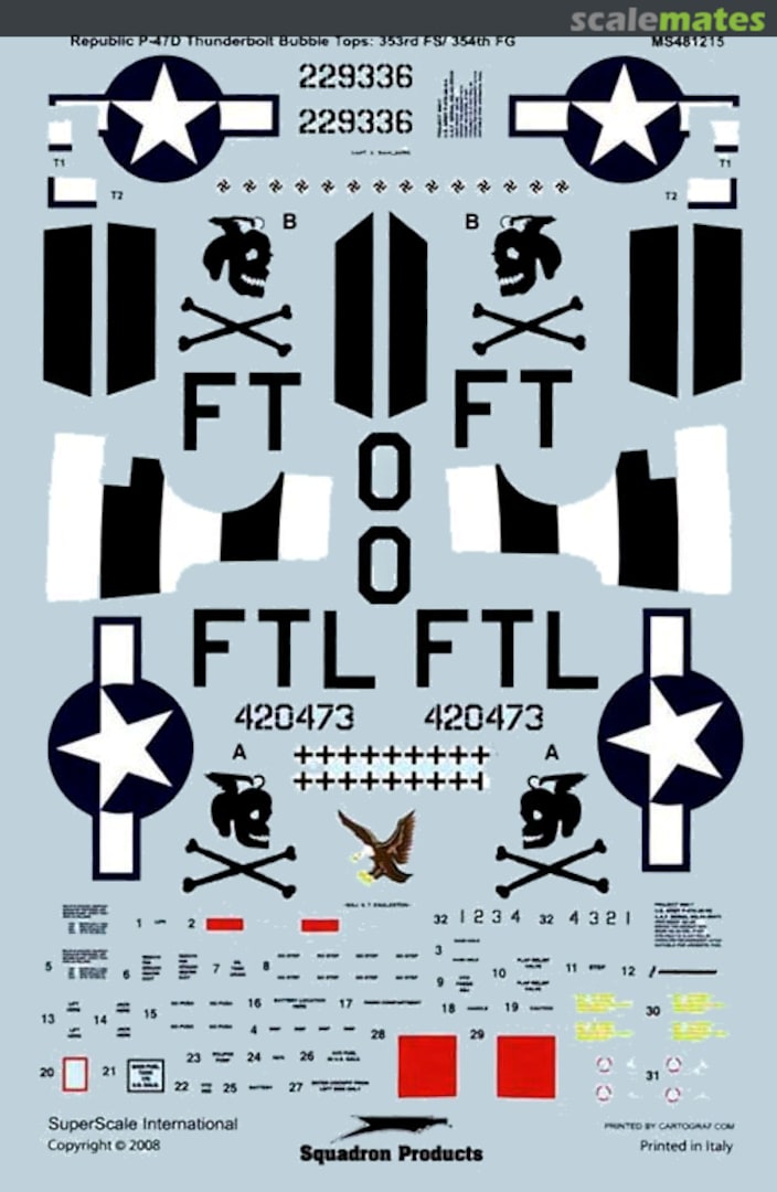 Boxart P-47D Thunderbolt Bubbletop MS481215 SuperScale International