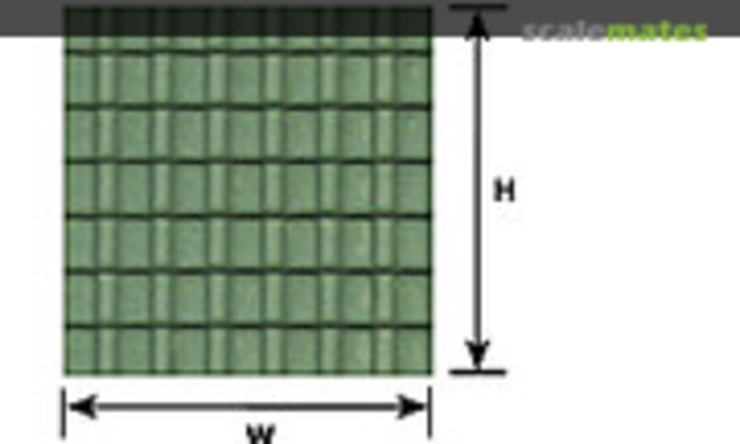 1:48 Ridged Clay Tile Roof Patterned Sheet (175 x 300 x 0.5mm) (Plastruct 91666) 91666