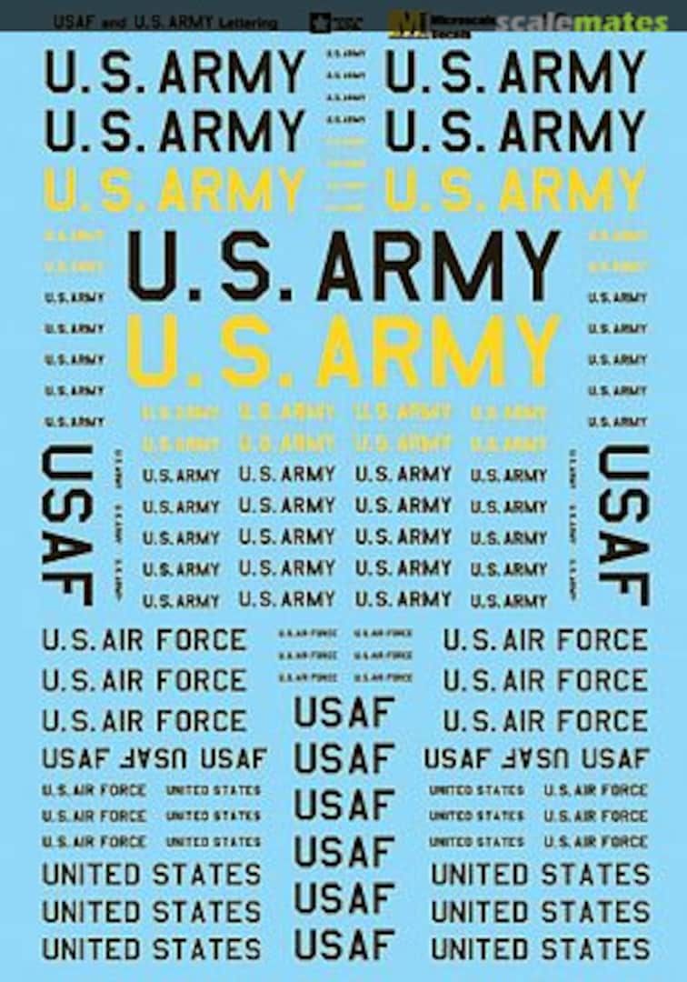 Boxart USAF and U.S. Army Lettering AC72-0031 Microscale Boxart USAF and U.S. Army Lettering AC72-0031 Microscale