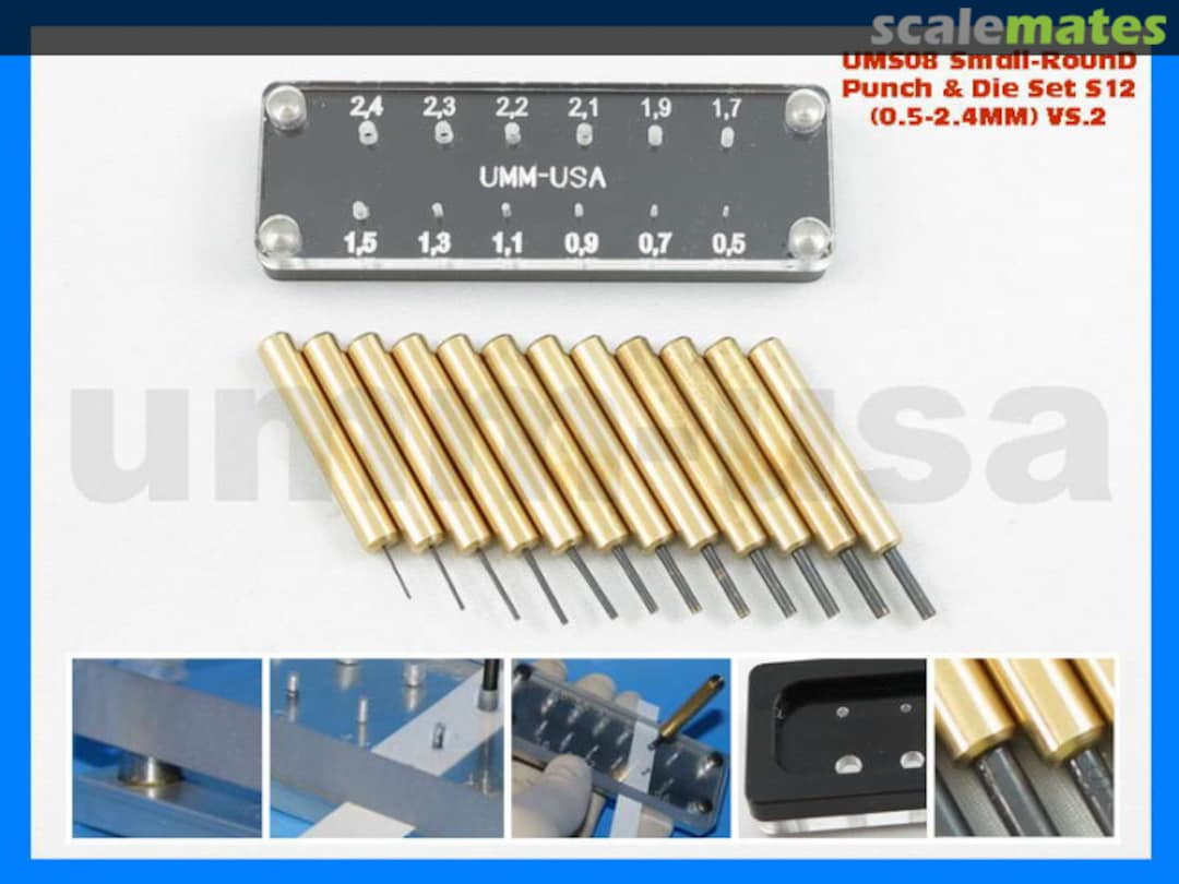 Boxart Small Round Punch & Die Set S12 (0.5-2.4MM) VS.2 UMS08 UMM-USA Boxart Small Round Punch & Die Set S12 (0.5-2.4MM) VS.2 UMS08 UMM-USA