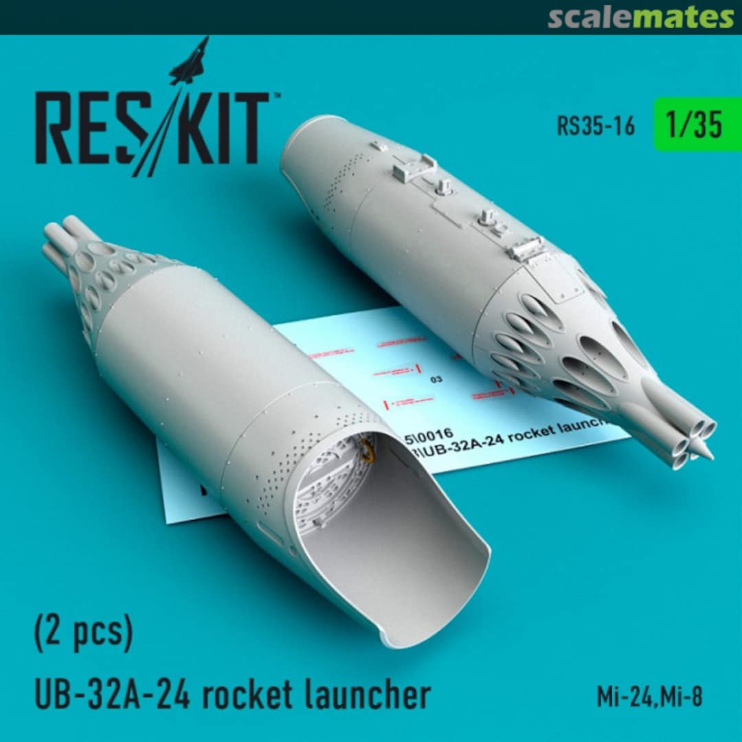 Boxart UB-32A-24 rocket launcher 2 pcs suit Mi-24, Mi-8 RS35-0016 ResKit Boxart UB-32A-24 rocket launcher 2 pcs suit Mi-24, Mi-8 RS35-0016 ResKit
