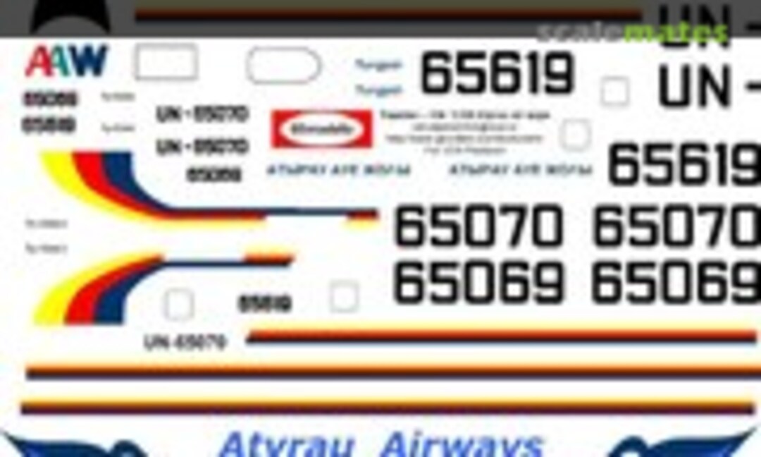 1:100 Tupolev Tu-134 Atyrau Airways decals (BSmodelle BSM100055) BSM100055