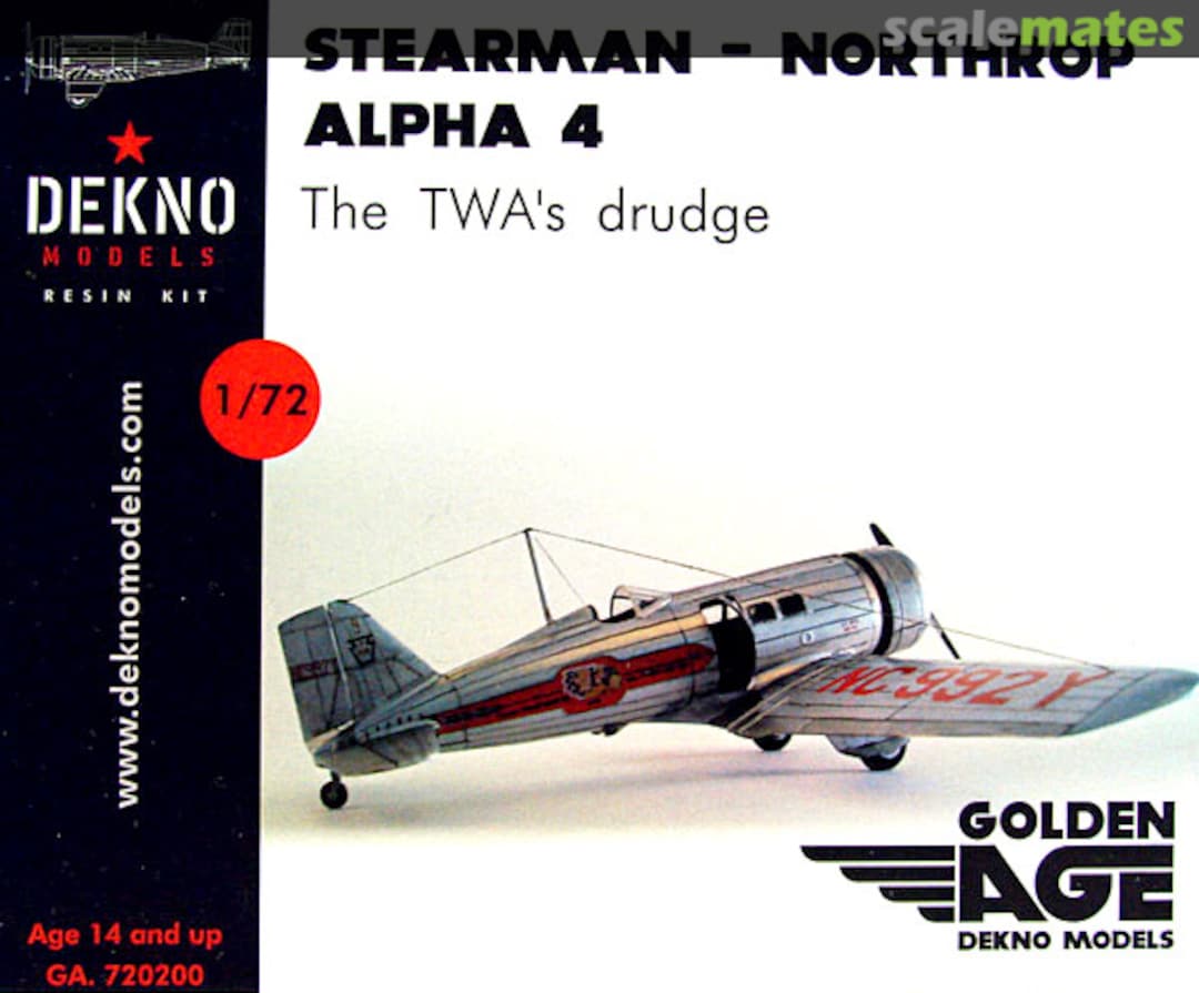Boxart Stearman – Northrop Alpha 4 GA.720200 Dekno Models Boxart Stearman – Northrop Alpha 4 GA.720200 Dekno Models