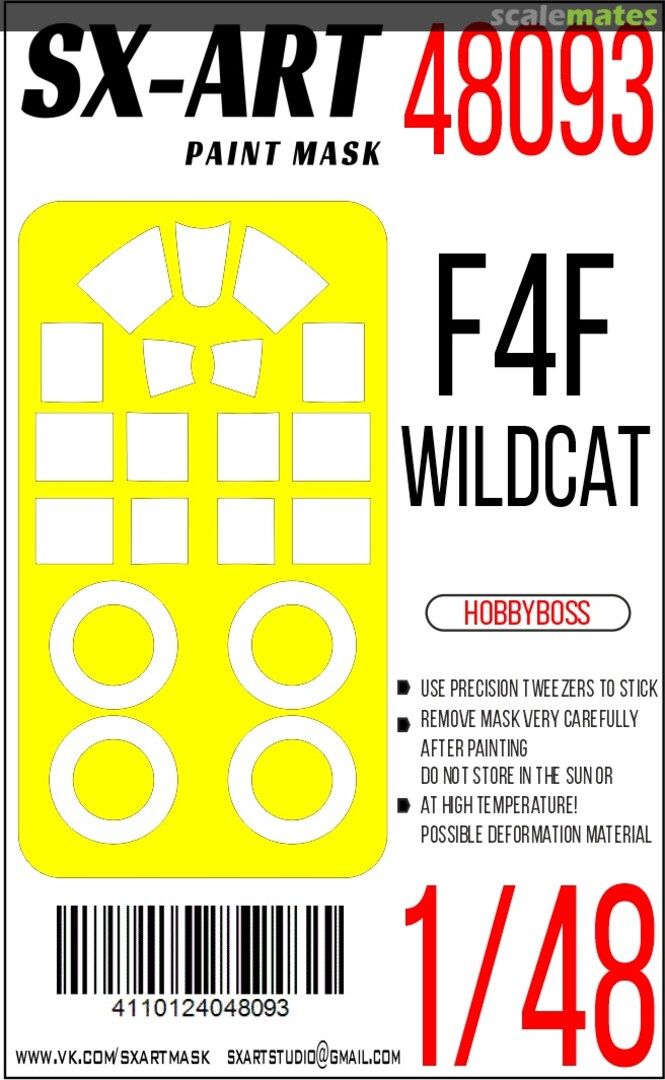 Boxart F4F-4 Wildcat masks 48093 SX-Art Boxart F4F-4 Wildcat masks 48093 SX-Art