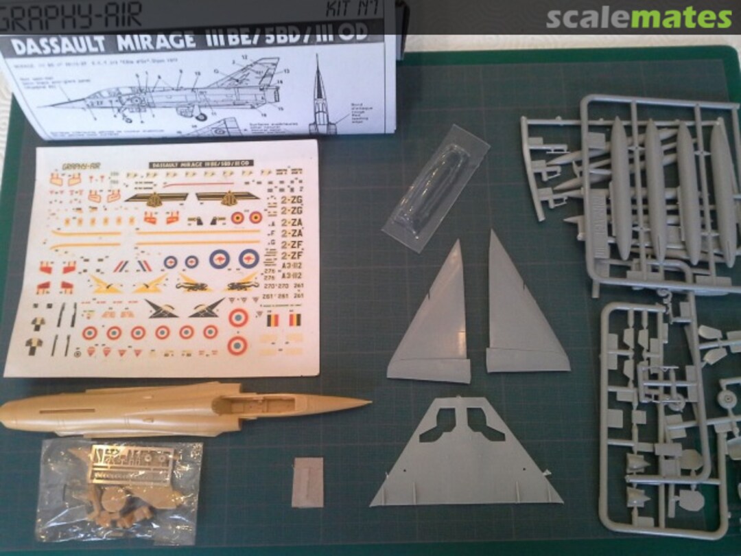 Boxart Dassault Mirage IIIBE/ 5DB/ III OD Kit N°1 Graphy-Air Boxart Dassault Mirage IIIBE/ 5DB/ III OD Kit N°1 Graphy-Air