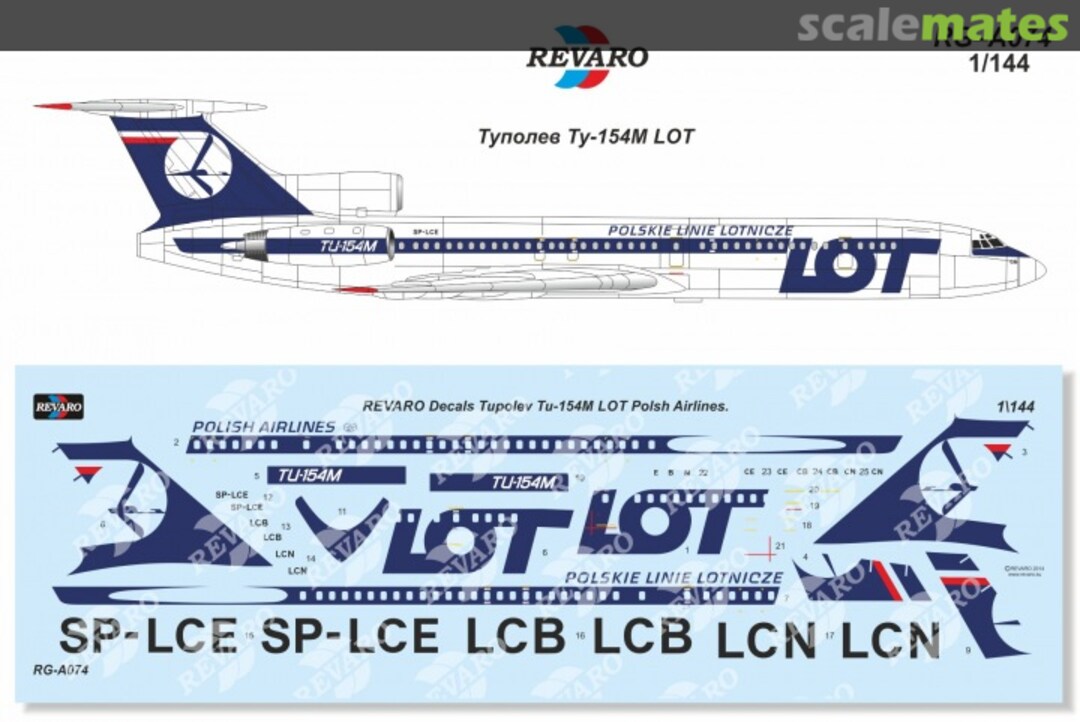 Boxart Tupolev Tu-154M LOT RG-A074 Revaro Boxart Tupolev Tu-154M LOT RG-A074 Revaro