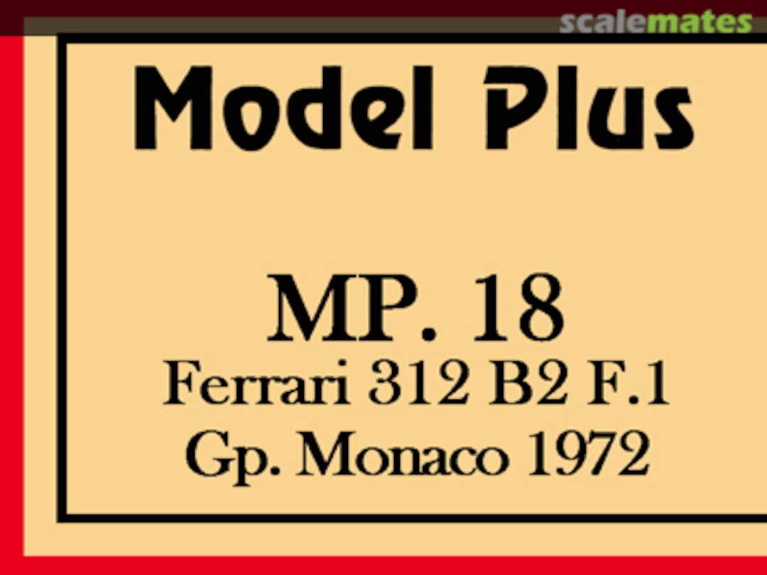 Boxart Ferrari 312 B2 MP.18 MG Model Plus Boxart Ferrari 312 B2 MP.18 MG Model Plus