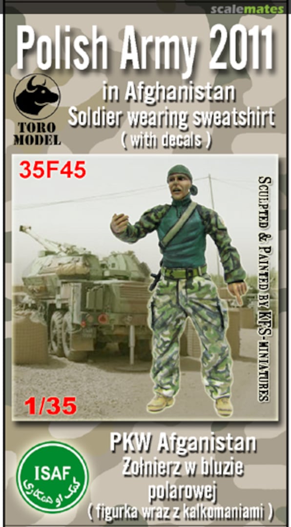 Boxart Polish Army 2011 in Afghanistan - Soldier wearing sweatshirt 35F45 ToRo Model Boxart Polish Army 2011 in Afghanistan - Soldier wearing sweatshirt 35F45 ToRo Model