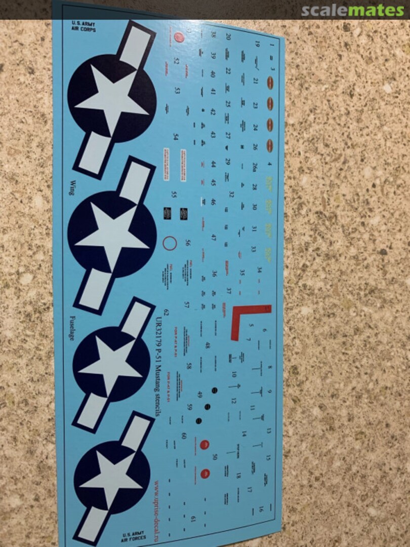 Contents P-51 Mustang stencils UR32179 UpRise Decal Contents P-51 Mustang stencils UR32179 UpRise Decal