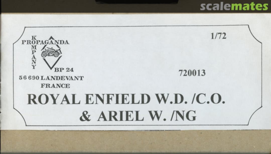 Boxart Royal Enfield W.D./C.O. & Ariel W./NG 720013 Propaganda Kompany Boxart Royal Enfield W.D./C.O. & Ariel W./NG 720013 Propaganda Kompany