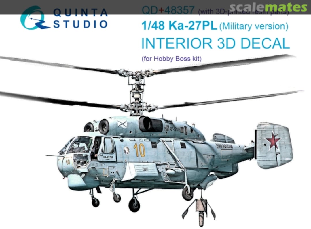 Boxart Ka-27PL (Military Version) interior 3D decals (with 3D-printed resin parts) QD+48357 Quinta Studio