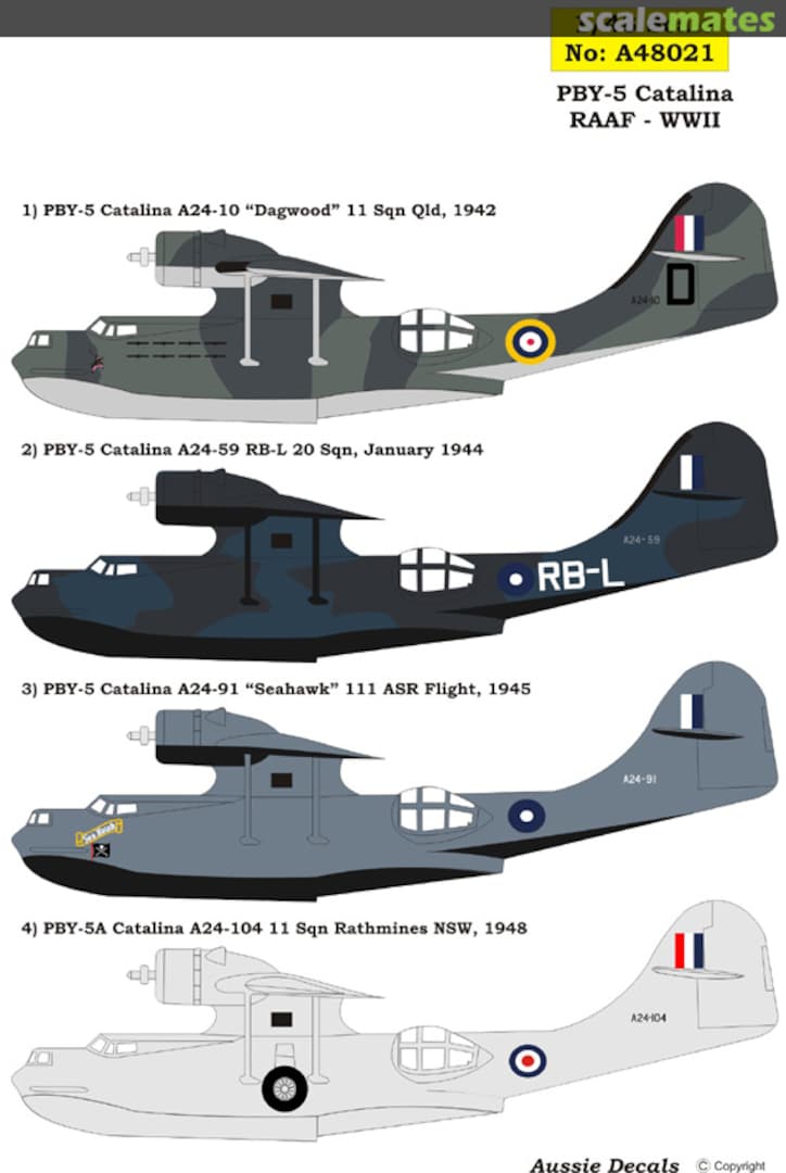 Boxart PBY-5 Catalina, RAAF, WWII A48021 Aussie Decals Boxart PBY-5 Catalina, RAAF, WWII A48021 Aussie Decals