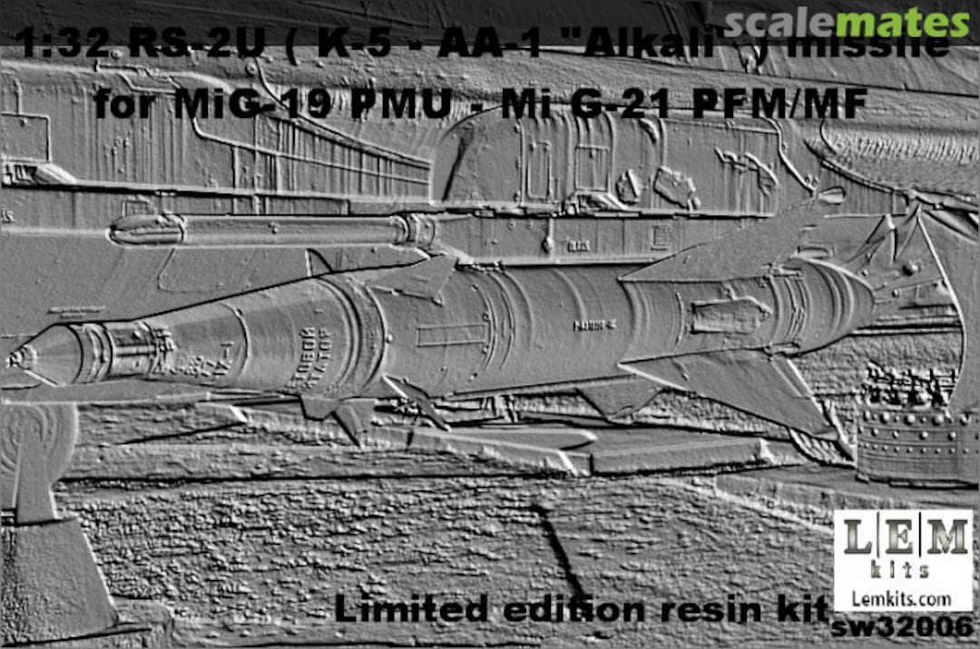 Boxart RS-2U (K-5) missiles for MiG-19 PMU - MiG-21 PFM/MF SW32006 LEM Kits Boxart RS-2U (K-5) missiles for MiG-19 PMU - MiG-21 PFM/MF SW32006 LEM Kits