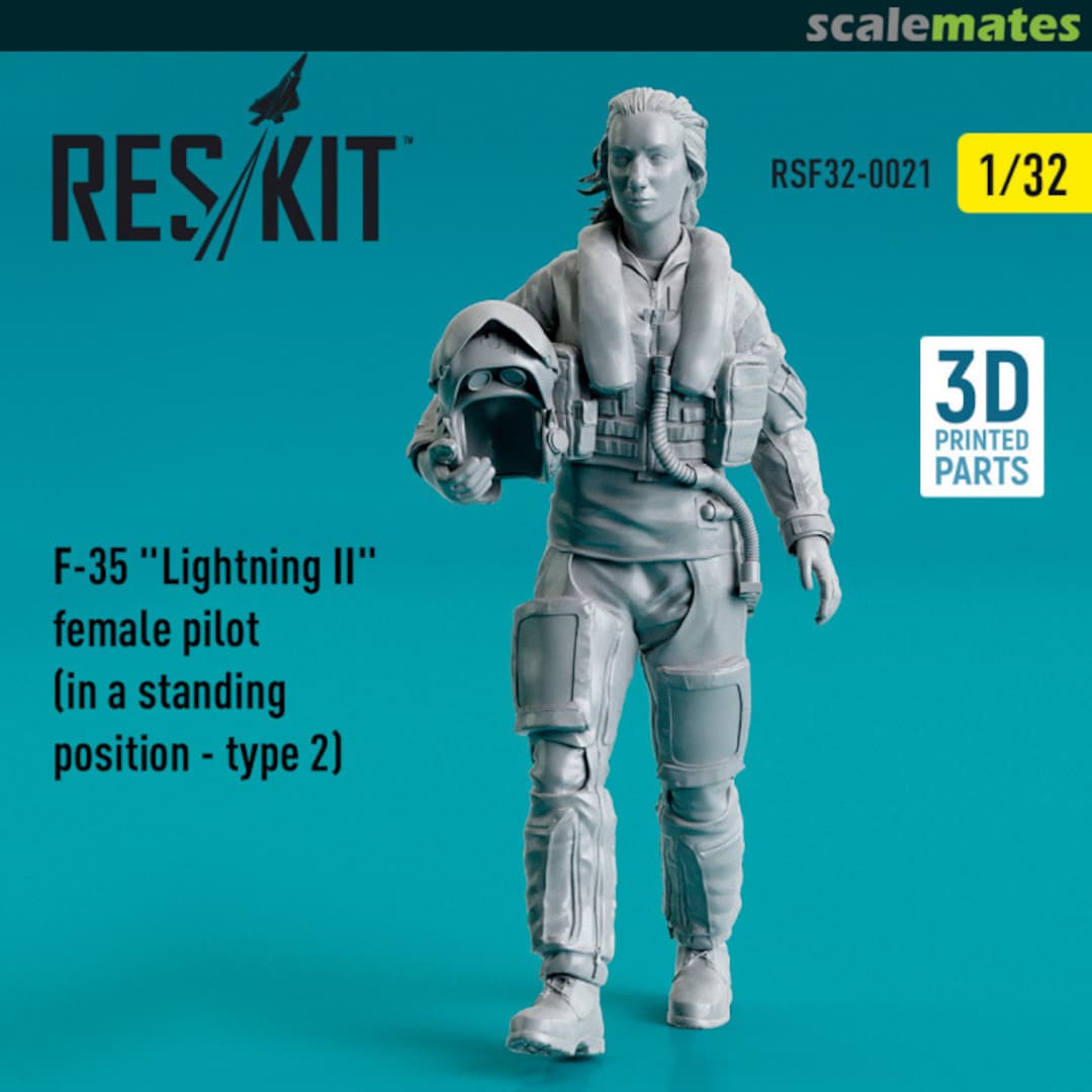 Boxart F-35 Lightning II female pilot (in a standing position- type 2) (3D Printed) RSF32-0021 ResKit Boxart F-35 Lightning II female pilot (in a standing position- type 2) (3D Printed) RSF32-0021 ResKit