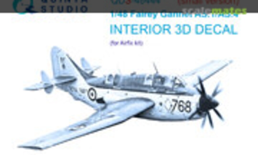 1:48 Fairey Gannet AS.1/AS.4 interior 3D decals (Quinta Studio QDS-48444) QDS-48444