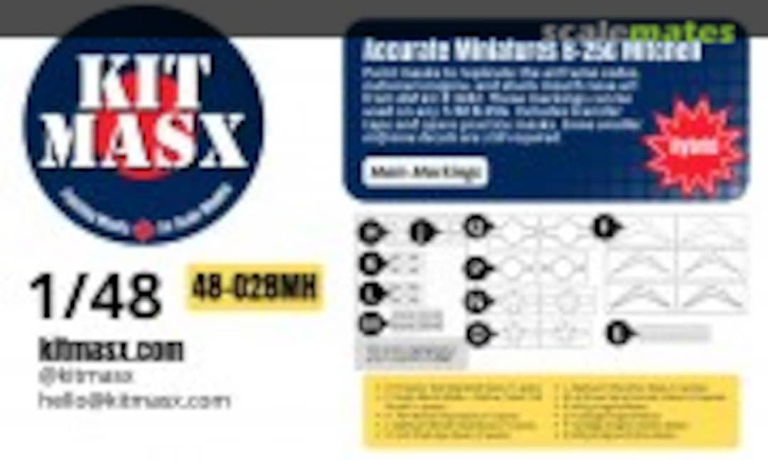 1:48 B-25G Mitchell, main markings masks (Kit Masx 48-028MH) 48-028MH