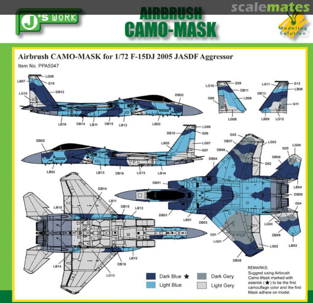 Boxart Marking Mask for F-15DJ 2005 JASDF Aggressor PPA5047 J's Work