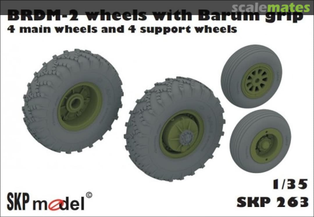 Boxart BRDM-2 wheels with Barum grip SKP 263 SKP model Boxart BRDM-2 wheels with Barum grip SKP 263 SKP model