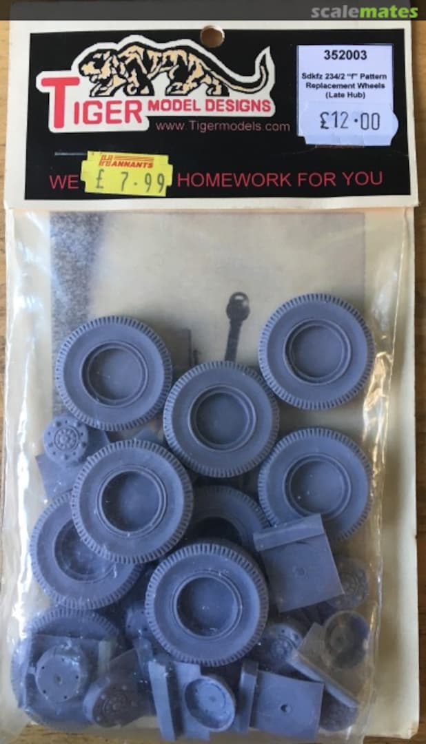 Boxart Sd.Kfz 234/2 "f" Pattern Replacement Wheels (Late Hub) 352003 Tiger Model Designs Boxart Sd.Kfz 234/2 "f" Pattern Replacement Wheels (Late Hub) 352003 Tiger Model Designs