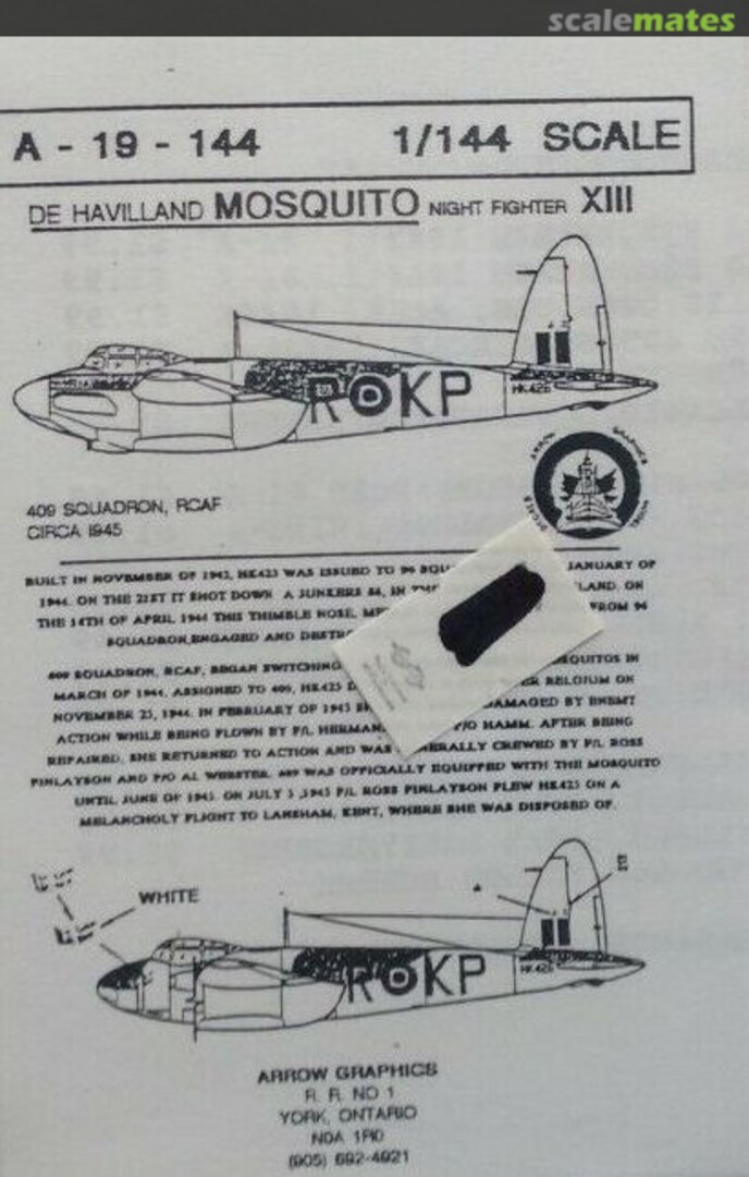 Boxart De Havilland Mosquito Night Fighter Mk XIII A-19-144 Arrow Graphics Boxart De Havilland Mosquito Night Fighter Mk XIII A-19-144 Arrow Graphics