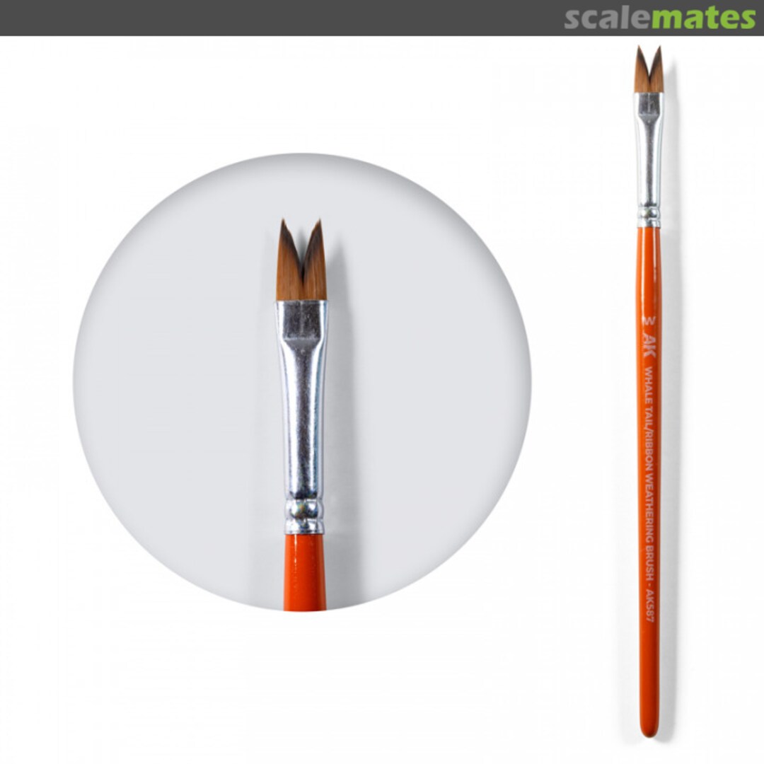 Boxart Whale Tail/Ribbon Weathering Brush AK587 AK Interactive