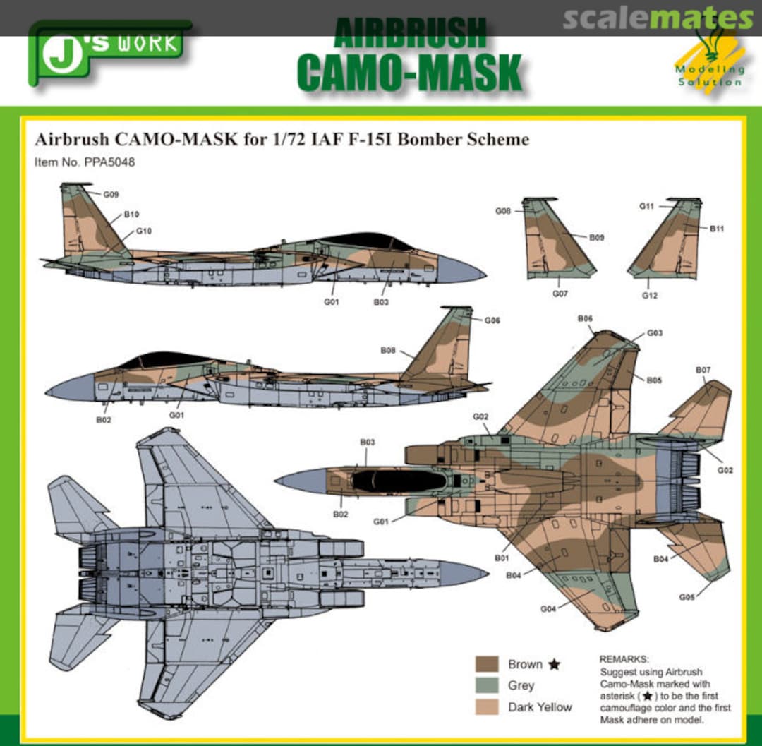 Boxart Marking Mask for IAF F-15I Bomber Scheme PPA5048 J's Work Boxart Marking Mask for IAF F-15I Bomber Scheme PPA5048 J's Work