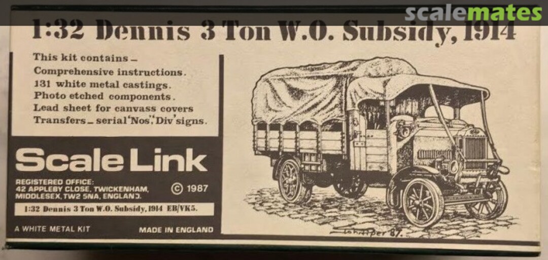 Boxart Dennis 3 Ton W.O. Subsidy, 1914  Scale Link