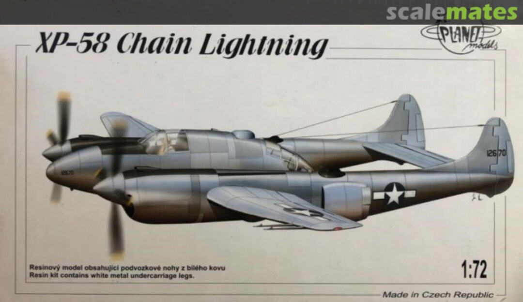 Boxart Lockheed XP-58 Chain Lightning PLT163 Planet Models Boxart Lockheed XP-58 Chain Lightning PLT163 Planet Models